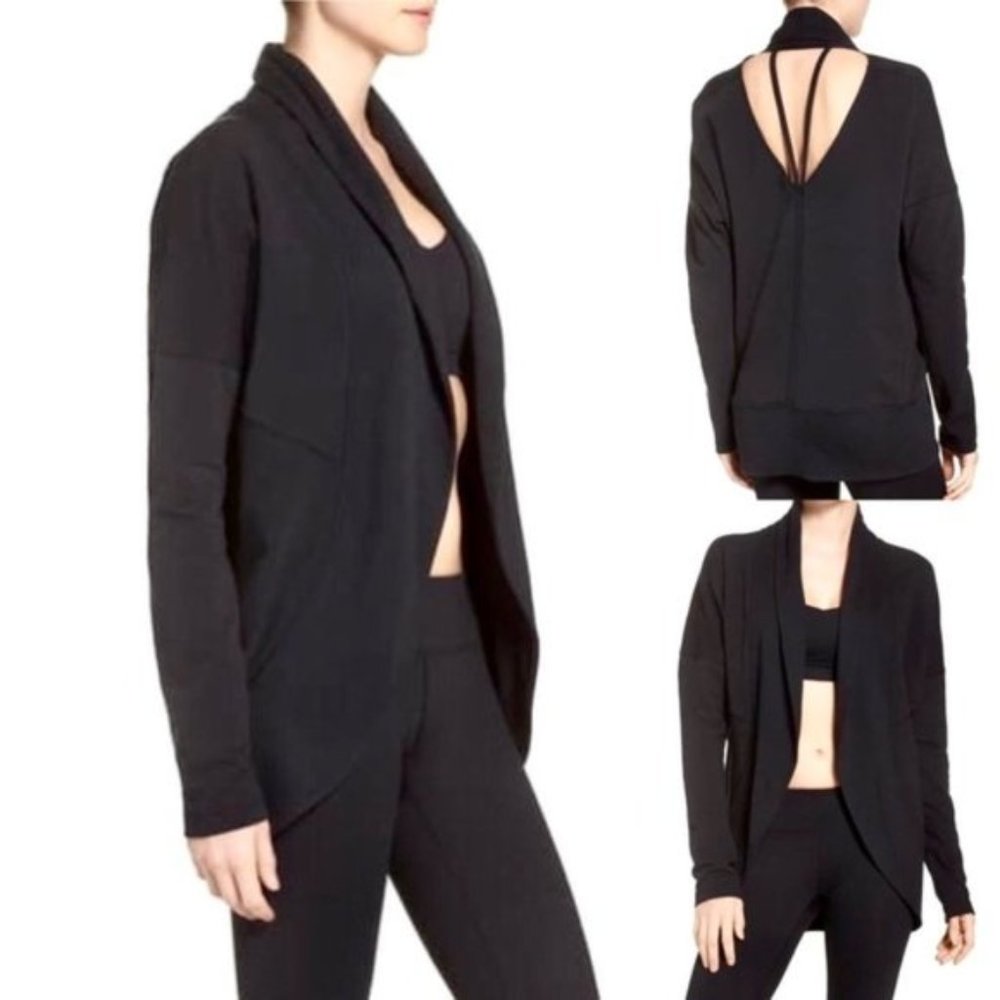 Zella By the Sea Cardigan Open Front Cut Out Back